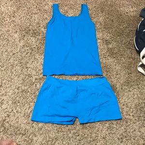💜5/$15💜 MotionWear Blue Nylon Tank and Shorts Set